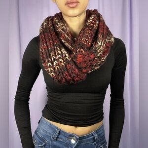 Infinity Scarf One Size Unisex Red Brown Beige Multicolor Winter Cozy Chic Warm